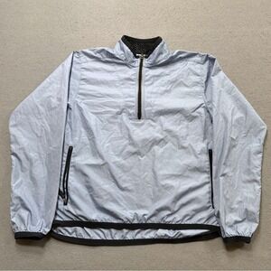 Y2K Nike Jacket Women's Small Light Blue Quarter Zip Reflective Silver Tag